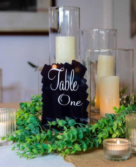 table number candles centrepiece